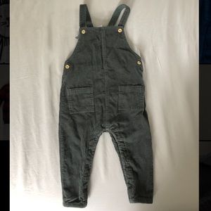 Olive green corduroy overalls